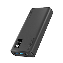 Promate Bolt-20Pro Power Bank 20000mAh, charge simultanée de 3 appareils 10W, 2x USB-A, 1x USB-C, noir 