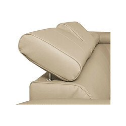 Avis VENESETTI Canapé d'angle en cuir italien de luxe 5 places ASTRA, beige, angle droit