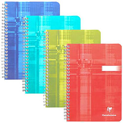 Cahier spirales Clairefontaine Metric A5 14,8 x 21 cm blanc ligné 180 pages - Lot de 5