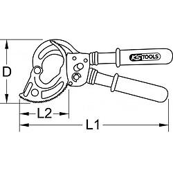 KS TOOLS 117.1102 Coupe-câble isolé à cliquet - capacité 52 mm