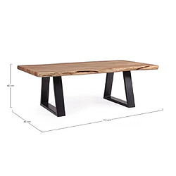 Acheter Mes Table basse 115x65x40 cm en acacia naturel et métal noir - RIOULI