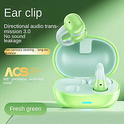 Casque Bluetooth 5.3 À Conduction Osseuse Écouteurs De Sport Avec Clip D'Oreille Sans Fil Avec Micro À Réduction De Bruit Vert 