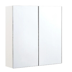 Beliani Armoire de toilette blanche avec miroir 60 x 60 cm NAVARRA