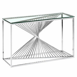 Paris Prix Console Design en Verre Tanya 120cm Argent