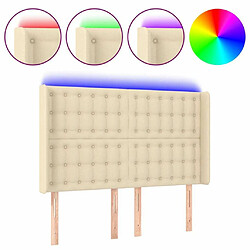 Maison Chic Tête de lit scandinave à LED,meuble de chambre Crème 147x16x118/128 cm Tissu -MN34122