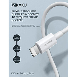 Avis iKaku KSC-507 Câble universel Type-C vers Lightning PD25W pour chargement et transfert de données 1 m Blanc