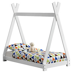 Lit de Tipi pour Enfant Onejda Blanc Mat 140 x 70 cm [en.casa]