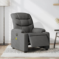 vidaXL Fauteuil inclinable de massage électrique gris foncé tissu 