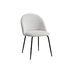 Acheter Vente-Unique Lot de 2 chaises en velours côtelé et acier inoxydable noir - Crème - MELBOURNE