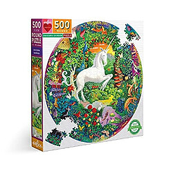 eeBoo Piece and Love Unicorn garden Puzzle rond en 500 piAces 