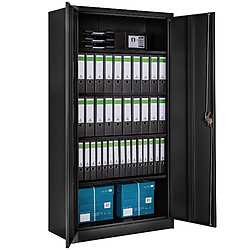 Tectake 2x Armoire métallique 5 niveaux - noir