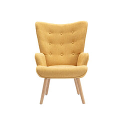 Vente-Unique Fauteuil en tissu jaune moutarde VATELY