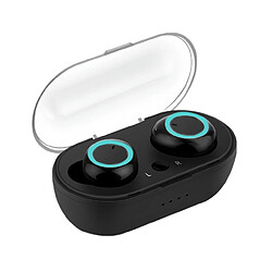 LUUCOZK Écouteurs à contrôle tactile Écouteurs sans fil Bluetooth 5.0 avec micro Boîte de chargement-Noir Bleu 