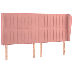 Maison Chic Tête de lit scandinave avec oreilles,meuble de chambre Rose 183x23x118/128 cm Velours -MN60984