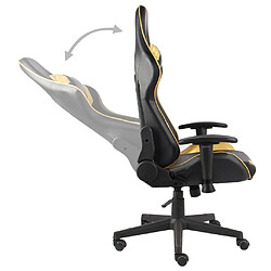 Maison Chic Chaise de jeu, Chaise gaming pivotante, Fauteuil gamer d'ordinateur,Chaise de Bureau Doré PVC -GKD60563 pas cher