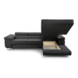 Acheter Bestmobilier Pablo - canapé d'angle droit - 6 places - convertible avec coffre et têtières réglables - en velours