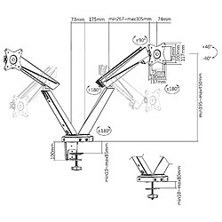 Acheter Support pour 2 moniteurs gaming LCD 17-32 "" 2x 8kg