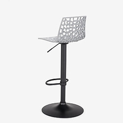 Acheter Tabouret Design Cuisine Bar Base Noire Mate Réglable Grand Soleil Spider Matt, Couleur: Gris