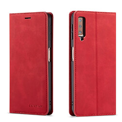 Etui en PU rouge pour votre Samsung Galaxy A7 (2018) 