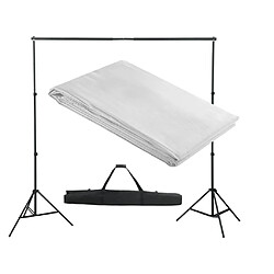 vidaXL Système de support de toile de fond 300 x 300 cm Blanc 