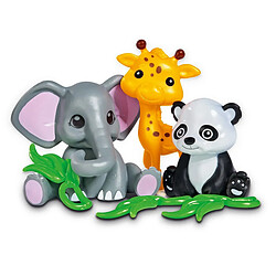 Simba Evi Love Animal World 105733568 - Poupées dans Une Jolie Tenue éléphant, Girafe ou Panda, Mini poupée 12 cm, 3 Compartiments, il s'agit d'un Seul Article, à partir de 3 Ans