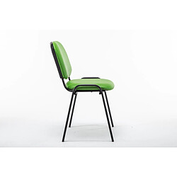 Decoshop26 Chaise visiteur assise rembourrée en synthétique vert BUR10073