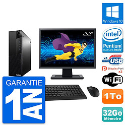 PC Lenovo M83 SFF Ecran 22" Intel G3220 RAM 32Go Disque Dur 1To Windows 10 Wifi