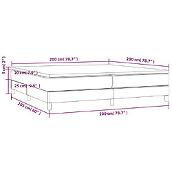 vidaXL Sommier à lattes de lit avec matelas Noir 200x200 cm Similicuir pas cher