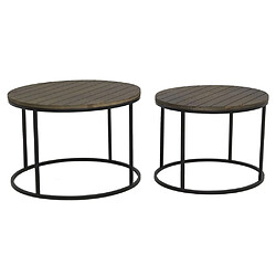 Aubry Gaspard Tables basses en métal et bois (Lot de 2).