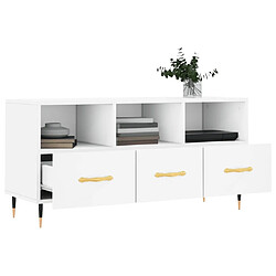 Acheter Maison Chic Meuble TV scandinave - Banc TV pour salon blanc 102x36x50 cm bois d'ingénierie -MN10966