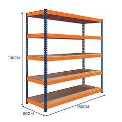 Acheter Monstershop S-Rax Rayonnage à 5 Étagères – 180 cm x 180 cm x 60 cm