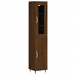 vidaXL Buffet haut Chêne marron 34,5x34x180 cm Bois d'ingénierie