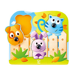 Hape Puzzle à Gros Boutons Animaux de Compagnie, E1309, Bleu 