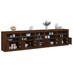 vidaXL Buffet avec lumières LED chêne marron 283x37x67 cm