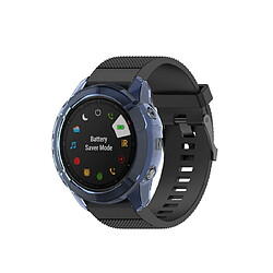 Wewoo Boîtier de montre Pour Garmin Fenix 6X TPU demi-couverture Smart Watch Protevtice Case bleu pas cher