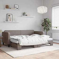 Maison Chic Lit d'appoint avec gigogne et matelas | Lit de jour | Lit de repos taupe 80x200 cm tissu -GKD29658