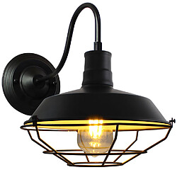 Stoex Applique Murale Industrielle Rustique Interieur Cage Lampe Suspension vintage Luminaire pour Maison de Champagne Café Loft Cuisine Salon N Applique Murale Industrielle Rustique Interieur Cage Lampe Suspension vintage Luminaire pour Maison de Champagne Café Loft Cuisine Salon Noir