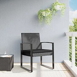 Maison Chic Lot de 2 Chaises à manger jardin,Fauteuil/Chaises à dîner d'extérieur gris foncé rotin PP -MN76182