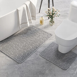 LUUCOZK Tapis de bain antidérapants, absorbants, à séchage rapide, décoration de salle de bain, gris clair-40X60cm 