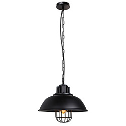 Stoex Rétro Lustre Suspension en Fer Métal Ø33cm Art Lampe industrielle Vintage plafon Rétro Lustre Suspension en Fer Métal Ø33cm Art Lampe industrielle Vintage plafonnier pour café bureau Bar Club, E27 Noir