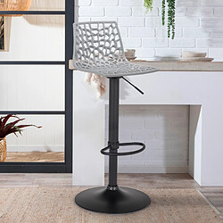 Tabouret Design Cuisine Bar Base Noire Mate Réglable Grand Soleil Spider Matt, Couleur: Gris