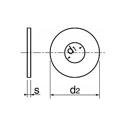 Acton Rondelles plates série large Lu inox A2, diamètre 16 mm, boîte de 50 pièces