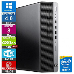 HP 800 G3 SFF i7-6700 4GHz 8Go/480Go SSD Wifi W10 - Reconditionné