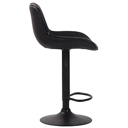 Acheter Decoshop26 Lot de 2 tabourets de bar chaises hautes en PVC noir coutures verticales support en métal noir 10_0004281