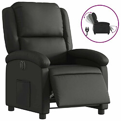 Maison Chic Fauteuil Relax pour salon, Fauteuil inclinable électrique noir cuir véritable -GKD50663