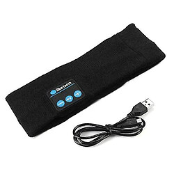 Universal Sans fil sans fil bluetooth bandeau tressé pour coureur sommeil - noir 