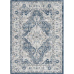 Surya KALILA - Tapis vintage, Gris et Bleu foncé - 160x220cm