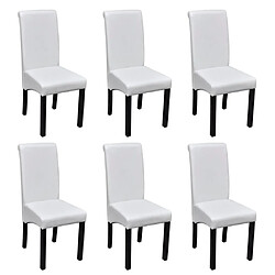 vidaXL Chaises à manger lot de 6 blanc similicuir