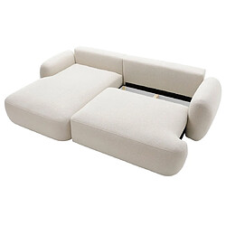 Bestmobilier Berenice - canapé d'angle gauche 4 places convertible avec coffre en tissu bouclette