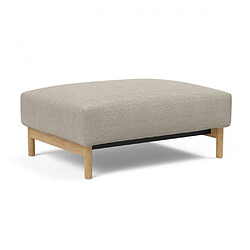 Inside 75 INNOVATION LIVING Pouf design MALLOY WOOD Tissu Kenya Gravel 75*100 cm